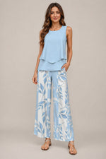 Women’s Sleeveless Top Wide Leg Pants Set