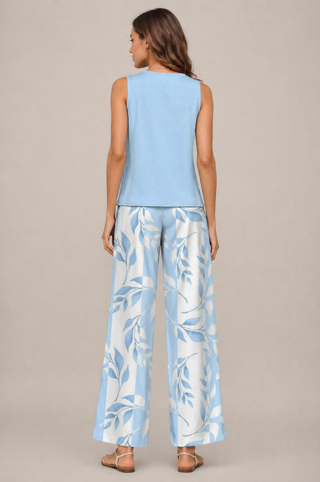 Women’s Sleeveless Top Wide Leg Pants Set