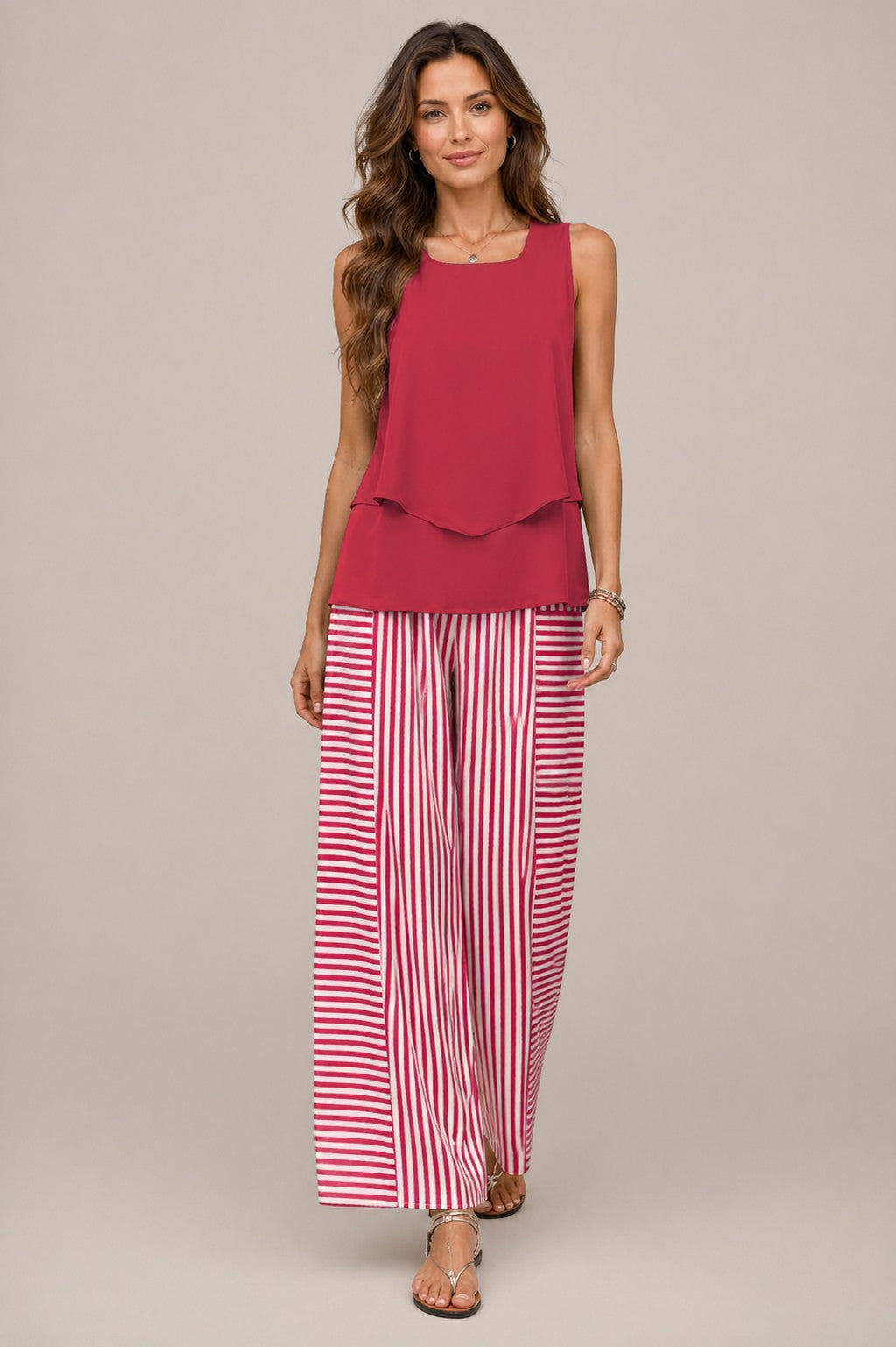 Women’s Sleeveless Top Wide Leg Pants Set