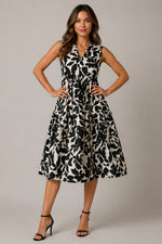 Women’s Sleeveless V-Neck Floral Midi Dress