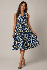 Women’s Sleeveless V-Neck Floral Midi Dress