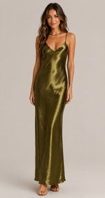 Women’s Sleeveless V-Neck Slim Strap Maxi Dress