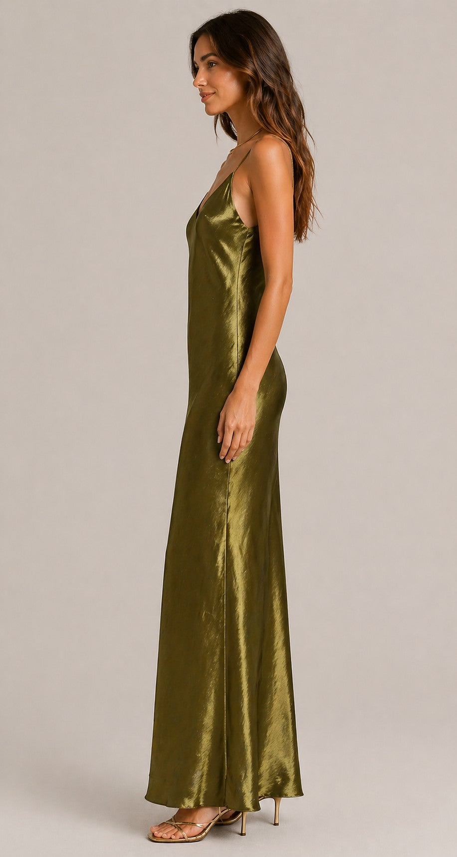 Women’s Sleeveless V-Neck Slim Strap Maxi Dress