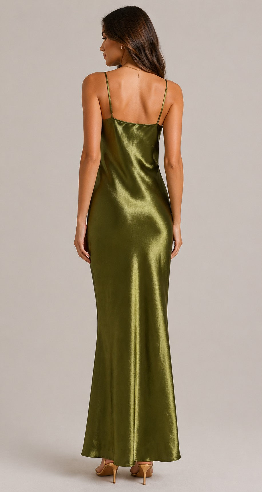 Women’s Sleeveless V-Neck Slim Strap Maxi Dress