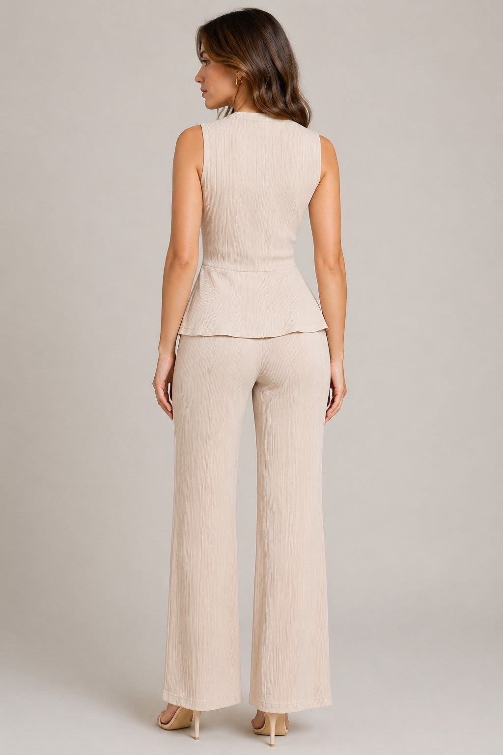 Women’s Sleeveless V-Neck Top Wide Leg Pants Set