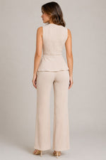 Women’s Sleeveless V-Neck Top Wide Leg Pants Set
