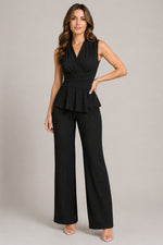 Women’s Sleeveless V-Neck Top Wide Leg Pants Set