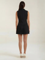 Women's Sleeveless Vest Pleated Skirt Set