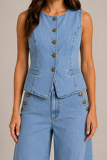 Women's Sleeveless Vest Wide-Leg Pants Set