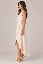 Women's Sleeveless Wrap High-Low Dress
