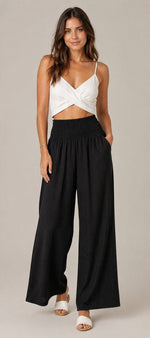 Women’s Smocked Waist Wide Leg Pants