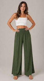 Women’s Smocked Waist Wide Leg Pants