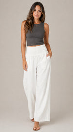 Women’s Smocked Waist Wide Leg Pants