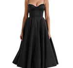 Women's Spaghetti Strap Bustier Midi Dress