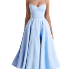 Women's Spaghetti Strap Bustier Midi Dress