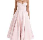 Women's Spaghetti Strap Bustier Midi Dress