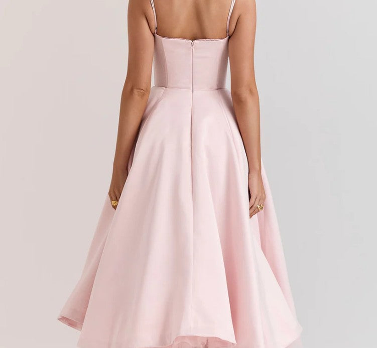 Women's Spaghetti Strap Bustier Midi Dress
