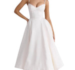 Women's Spaghetti Strap Bustier Midi Dress