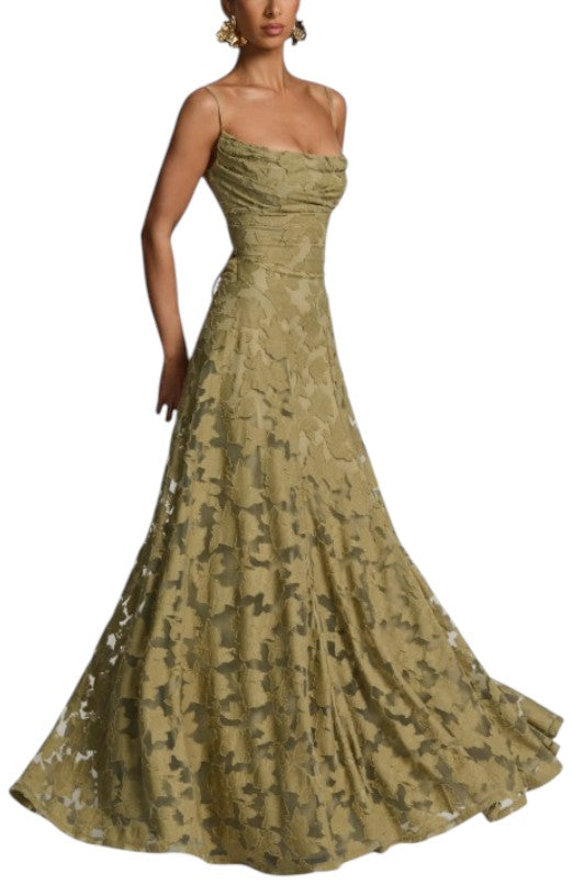 Women's Spaghetti Strap Floral Lace Dress