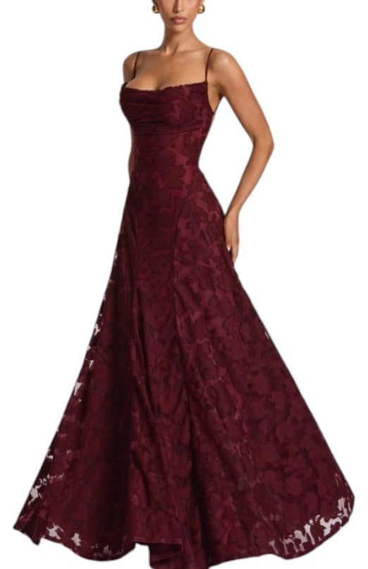 Women's Spaghetti Strap Floral Lace Dress