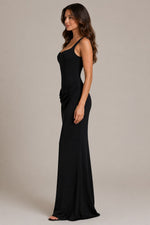 Women's Square Neck Ruched Maxi Dress