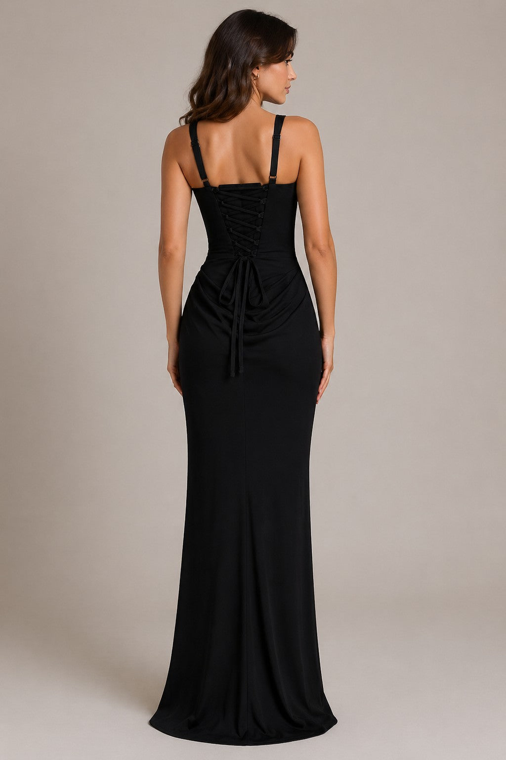 Women's Square Neck Ruched Maxi Dress