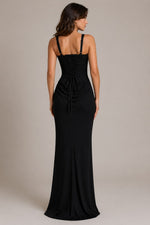 Women's Square Neck Ruched Maxi Dress