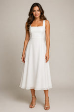 Women’s Square Neck Sleeveless Midi Dress