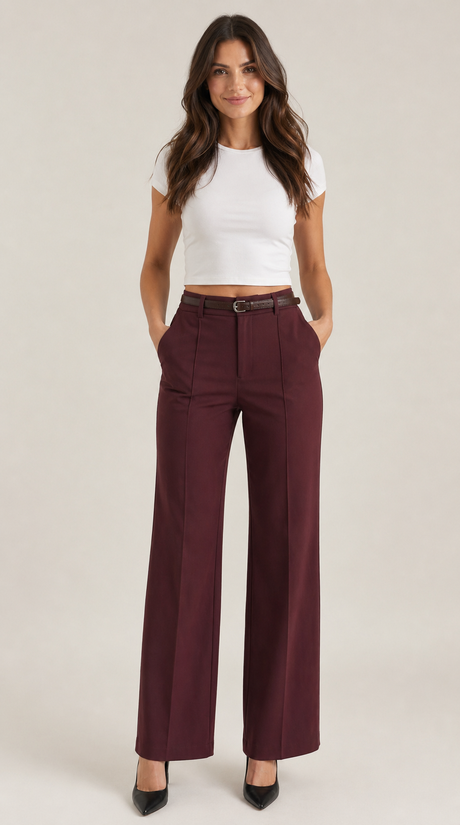 Women’s Straight Leg Belt Pants