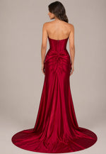 Women’s Strapless High Slit Evening Dress