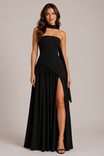 Women’s Strapless Neck Scarf Maxi Dress