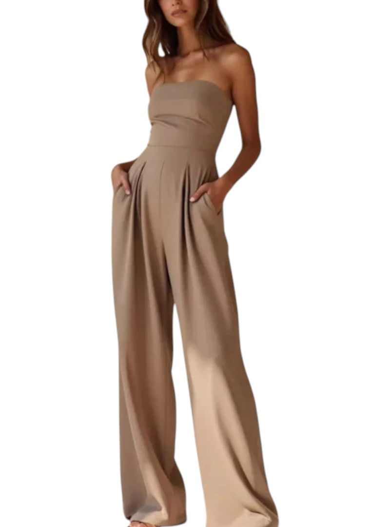 Women's Strapless Wide-Leg Jumpsuit