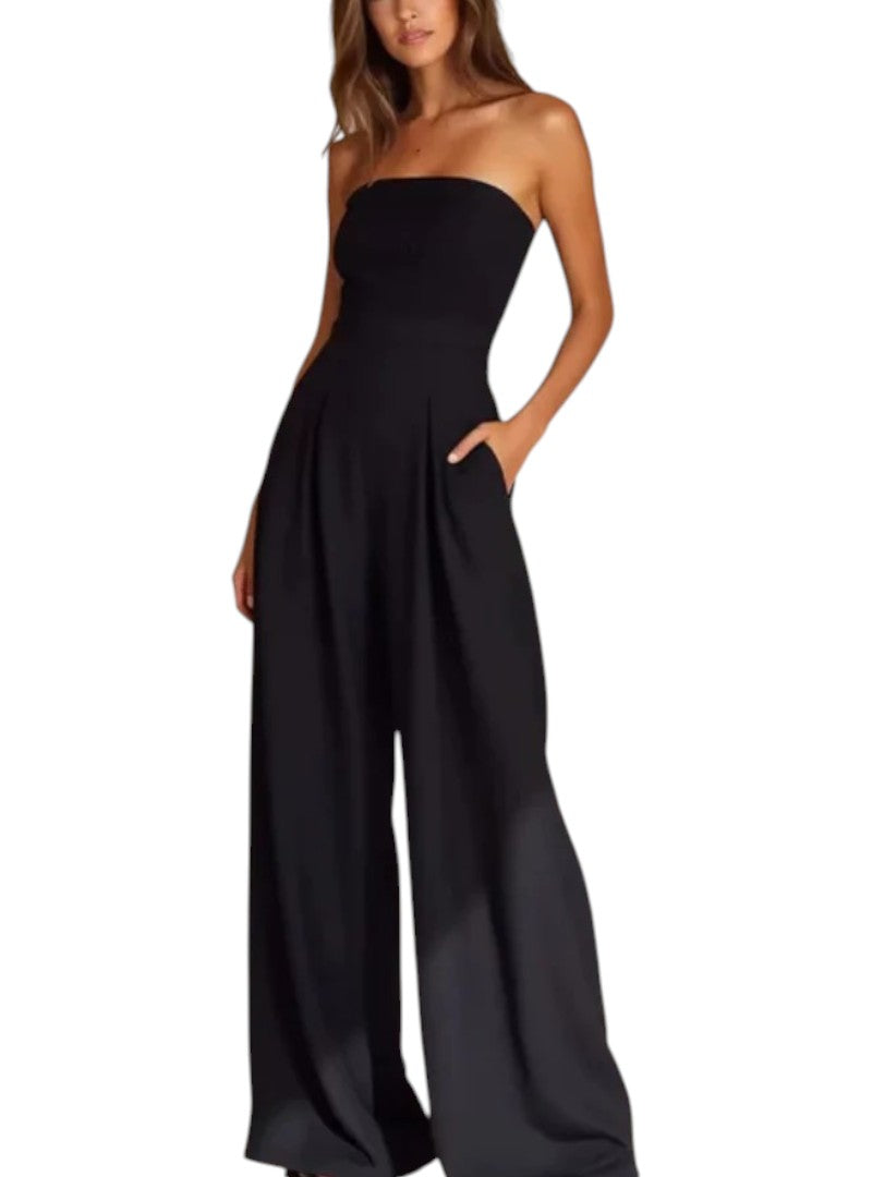 Women's Strapless Wide-Leg Jumpsuit