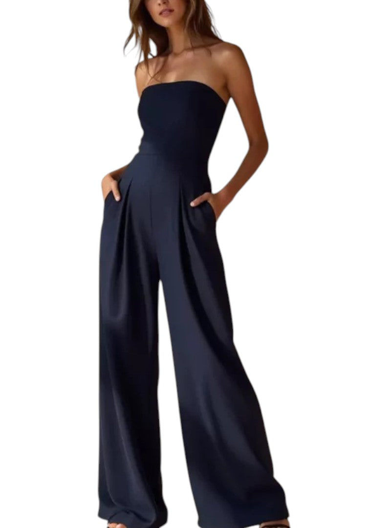 Women's Strapless Wide-Leg Jumpsuit