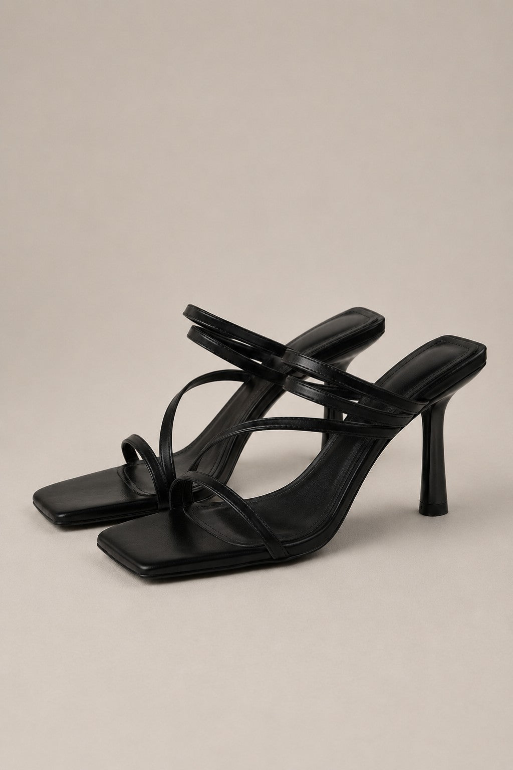 Women’s Strappy Heeled Sandals with Square Toe