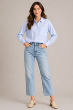 Women’s Striped Collared Long Sleeve Shirt