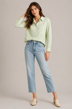 Women’s Striped Collared Long Sleeve Shirt
