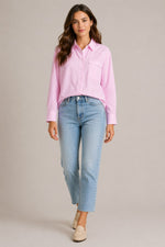 Women’s Striped Collared Long Sleeve Shirt
