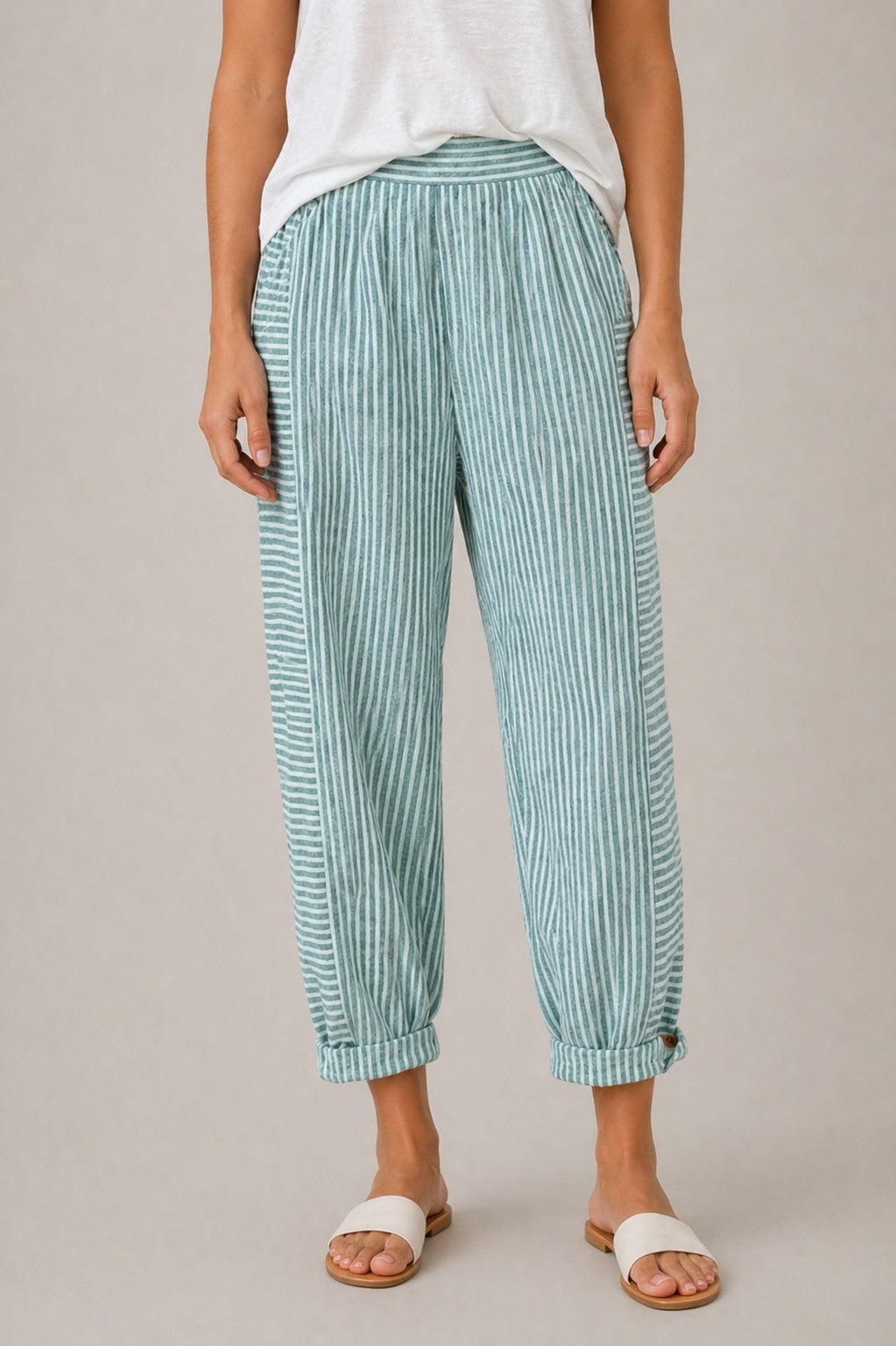 Women’s Striped Elastic Waist Pants