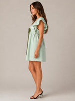 Women's Striped Flutter Sleeve Mini Dress