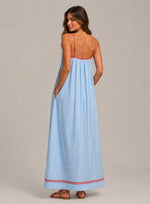Women’s Striped Maxi Dress with Spaghetti Straps