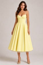 Women’s Sweetheart Neck Sleeveless Midi Dress
