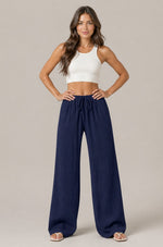 Women’s Textured Drawstring Wide Leg Pants