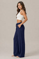 Women’s Textured Drawstring Wide Leg Pants