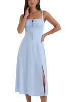 Women's Thin Strap Corset Midi Dress