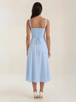 Women's Thin Strap Corset Midi Dress