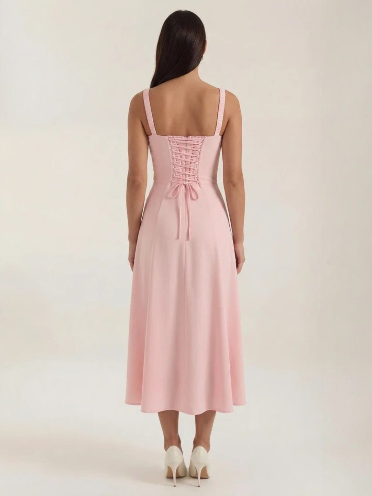 Women's Thin Strap Corset Midi Dress
