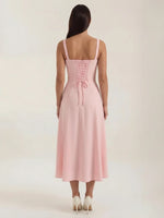 Women's Thin Strap Corset Midi Dress