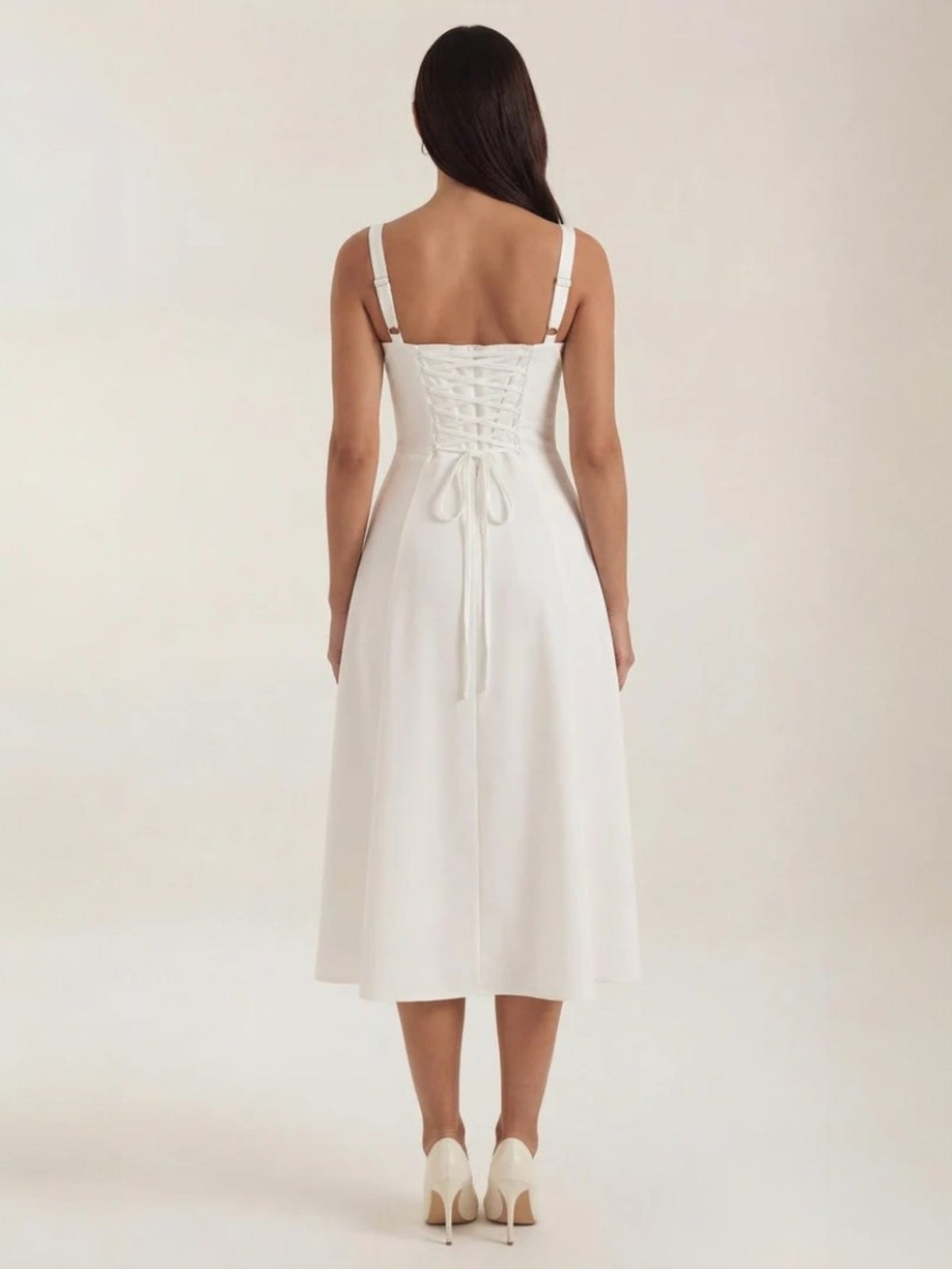 Women's Thin Strap Corset Midi Dress