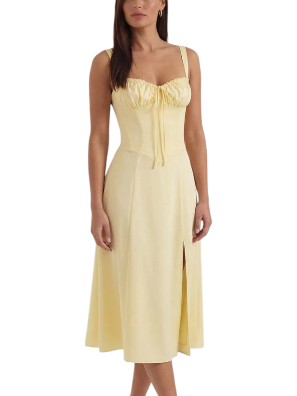 Women's Thin Strap Corset Midi Dress